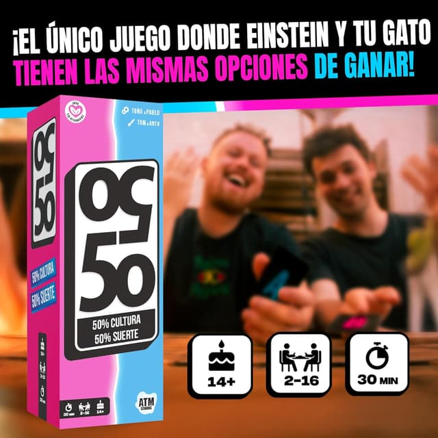Thumbnail 4 de ATM Gaming 50 50 juego de mesa 800 preguntas 🎲