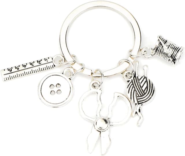Detalle de OBEISN Schlüsselanhänger zum Nähen aus Edelstahl – kreatives Geschenk für Nähfans