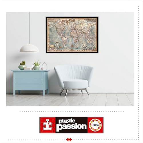 Detalle 1 de Educa Puzzle 4000 Piezas Mapa Político 🌍 Hasta 14 años