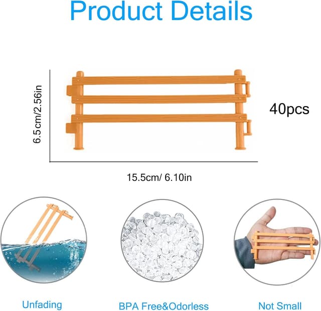 Detalle 2 de YeahBoom Pferdezaun Spielzeug (40 Stück) – ABS-Kunststoff Koppel-Fechten Zubehör für Kinder
