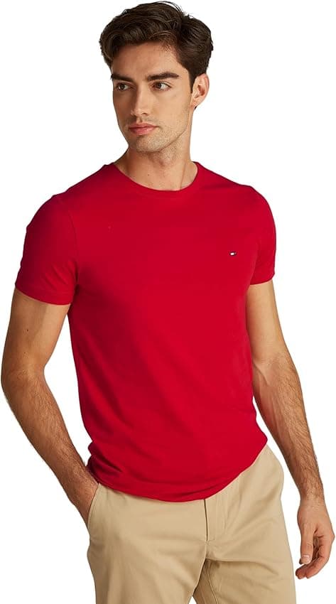 Detalle de Tommy Hilfiger Camiseta Slim Fit M roja
