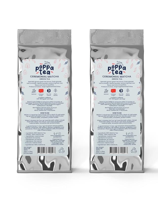 Detalle 2 de PoppaTea Ceremonial Matcha Pulver