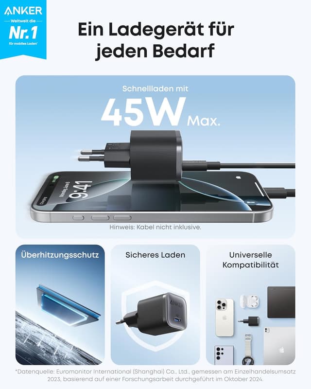 Detalle 2 de Anker Nano 45W USB C Ladegerät 🔌