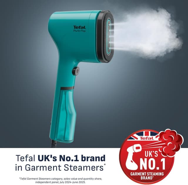 Detalle de Tefal Pure Pop Slim DT2024 handheld clothes steamer (70ml tank, no ironing board needed)