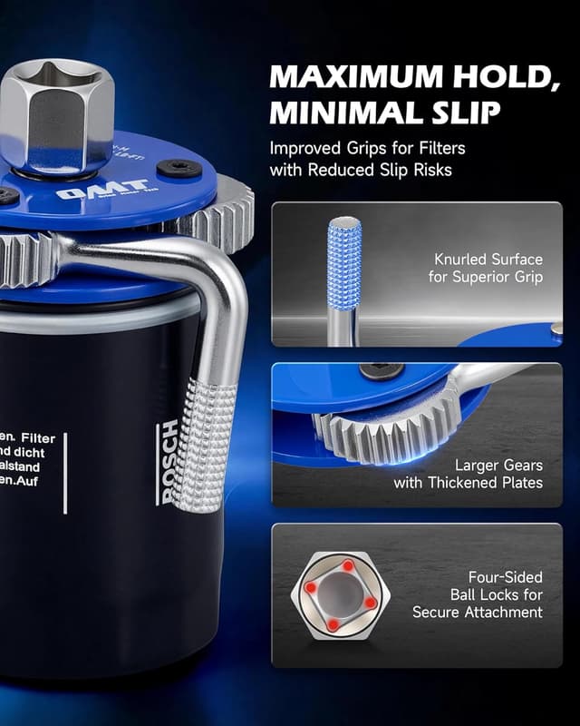 Detalle 2 de Orion Motor Tech 2pc Adjustable Oil Filter Wrench Set (2.5–4 & 2.7–5.1 in, 1/2 & 3/8 in drive)