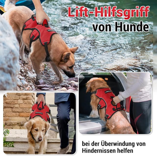 Detalle 2 de rabbitgoo ausbruchssicheres Hundegeschirr (mittelgroße Hunde) mit Griff – verstellbar, gepolstert, reflektierend