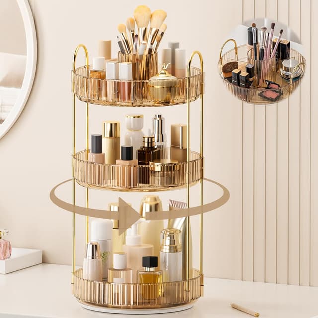 Imagen de 360° Rotating Makeup Organizer 3-Tier 💄 en OfertitasTOP