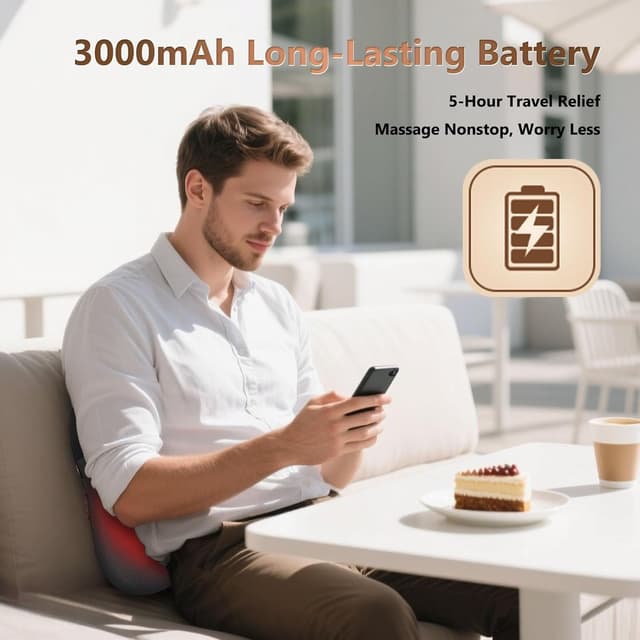 Detalle 2 de Back Massager with Heat 3000mAh cordless