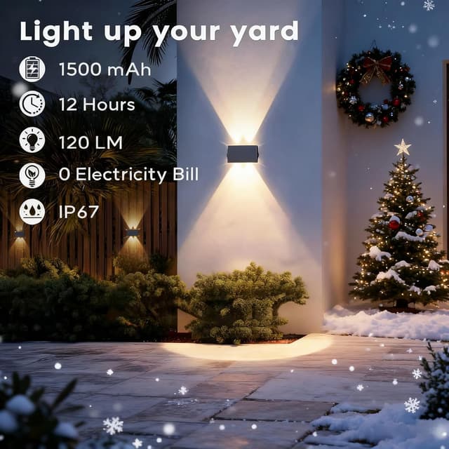 Detalle 2 de IIRARA Solar Fence Lights 6-Pack