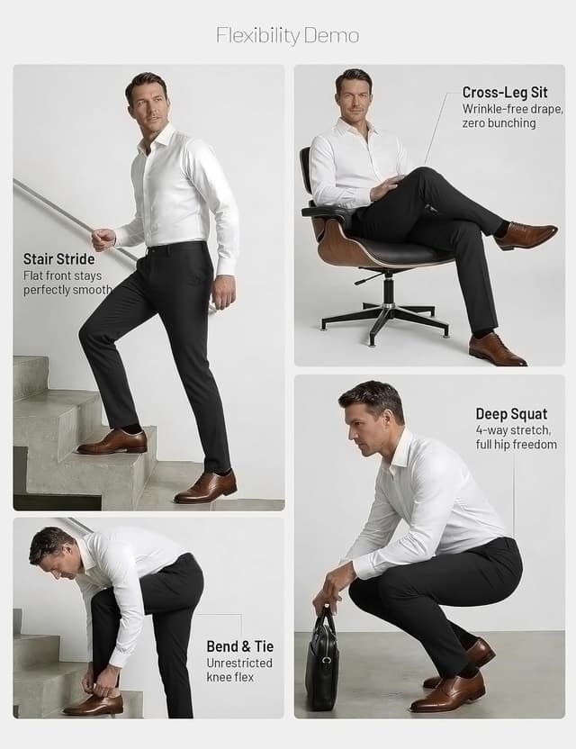 Thumbnail 5 de Plaid&Plain Men’s Slim Fit Dress Pants