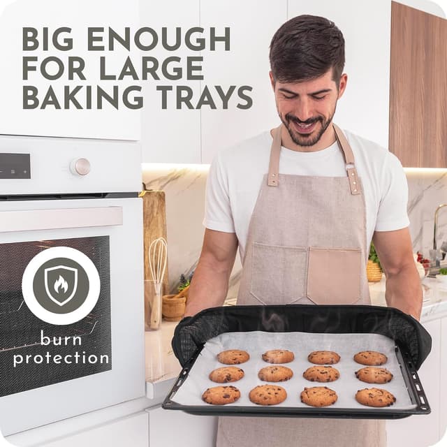 Thumbnail 5 de Black Double Oven Gloves Heat Resistant Pair