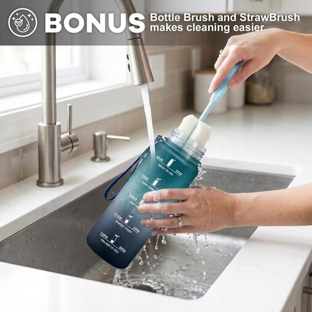 Thumbnail 6 de JAPORIA Gourde Motivation 1L avec filtre et marqueur de temps (sans BPA)