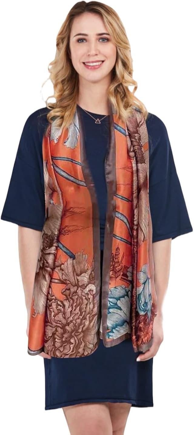 Detalle de MAIRY Women’s satin lightweight oversized shawl & wrap scarf (180 x 85cm)