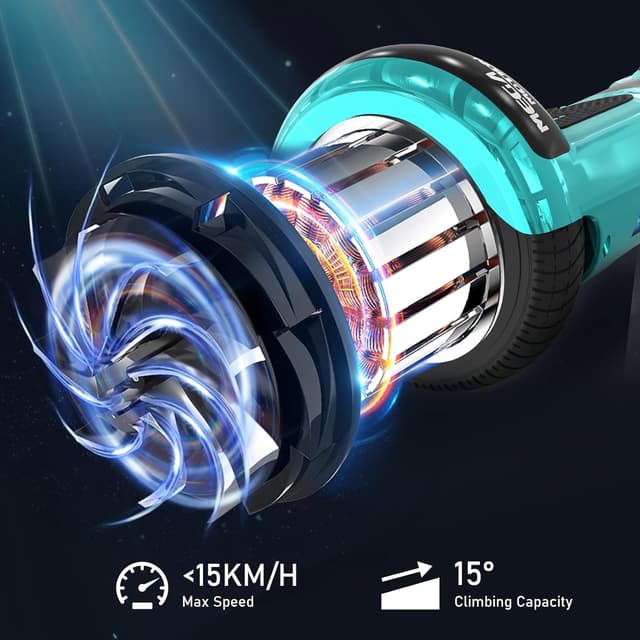 Detalle de MEGA MOTION Hoverboard 6,5 pouces avec Hoverkart Bluetooth et lumières LED pour enfants