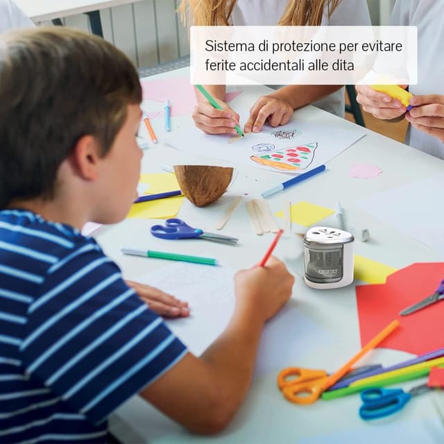 Detalle de ARDA Temperamatite Elettrico in metallo con serbatoio e 2 fori (funzionamento a batterie AA)