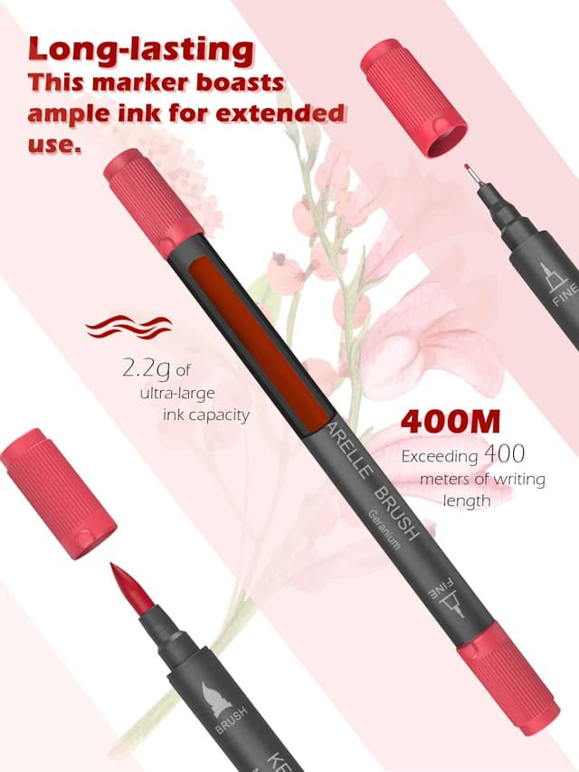 Thumbnail 6 de KEMYR 80 Colour Dual Tip Fine & Brush Colouring Pens (Markers)