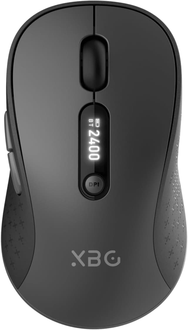 Detalle de XBG B15pro Tri-Mode Wireless Bluetooth Mouse with LED Display, Silent Click, and Type-C Recharge
