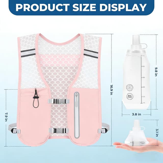 Detalle de Kartoiy Running Vest with 500ml Water Bladder – Adjustable hydration vest for women (and men)