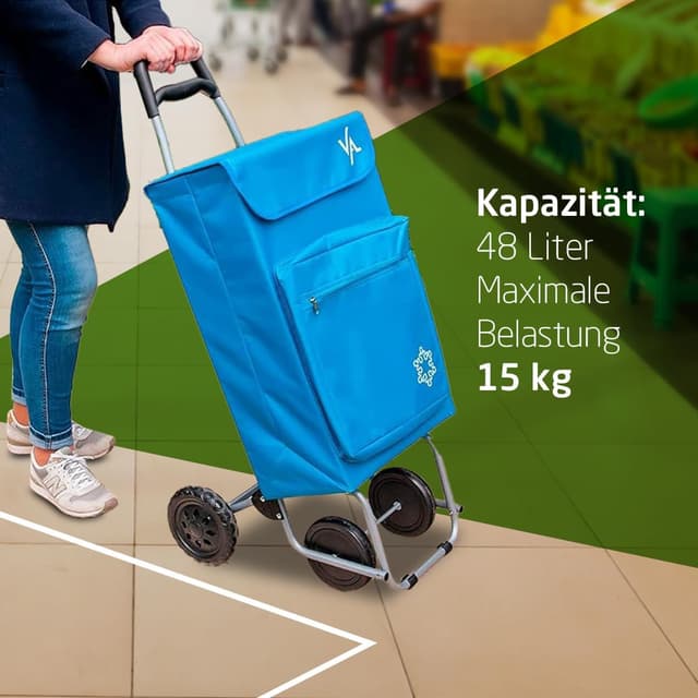 Thumbnail 5 de Amig Einkaufstrolley 4-Räder Blau 48L