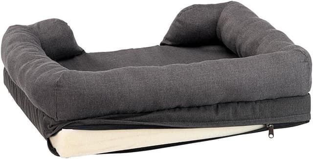 Detalle de Ferplast Orthopädisches Hundebett MEMOR-ONE mit Memory Foam, Grau – 64 x 52 x 16,5 cm