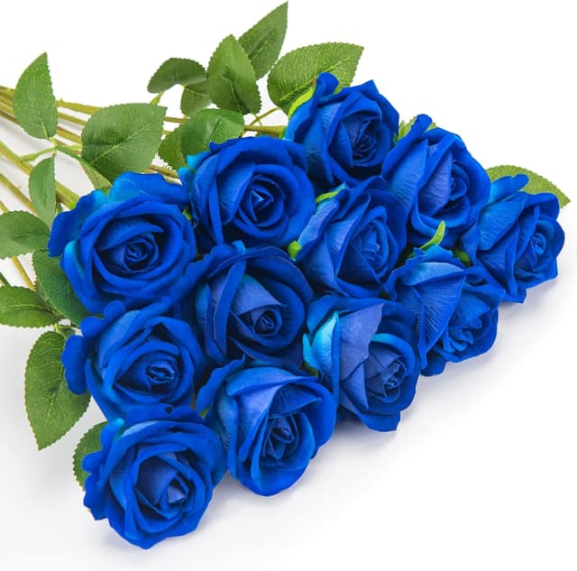 Detalle de OWLkELA Blau Rosen 12er Set für Deko