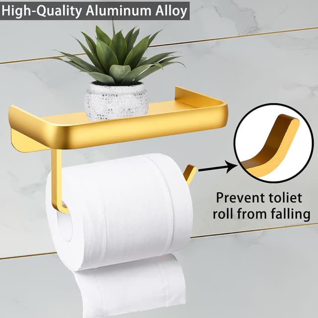 Detalle de Katezon Portarrollos Dorado con Soporte Teléfono