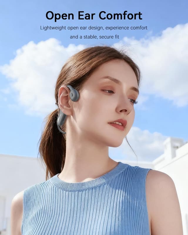 Detalle 2 de SANOTO Bone Conduction Bluetooth Open-Ear Headphones (with Mic) — IPX5 Sport Wireless Earphones