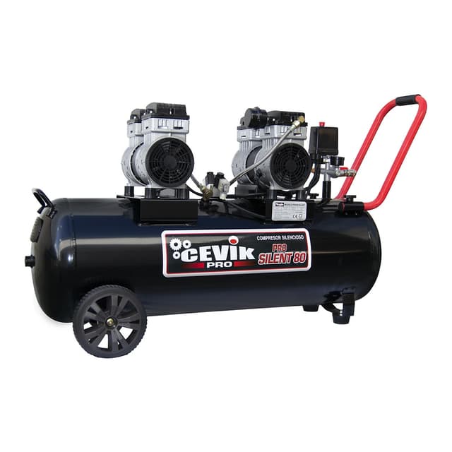 Detalle de CEVIK PRO compresor 80 litros 1,5 HP portátil