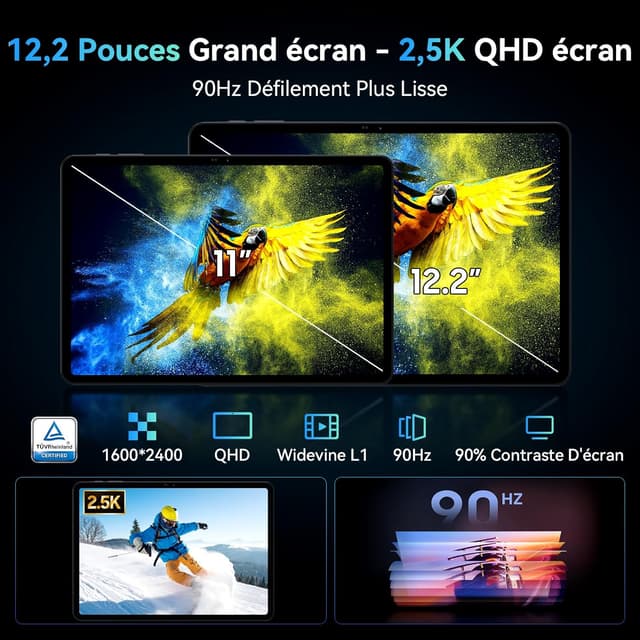 Detalle de TABWEE T60 Android 16 12 pouces 48 Go