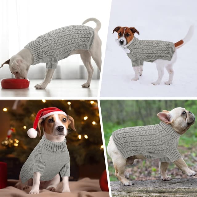 Detalle 2 de CITÉTOILE knitted dog jumper with turtleneck – warm, lightweight pullover for winter walks