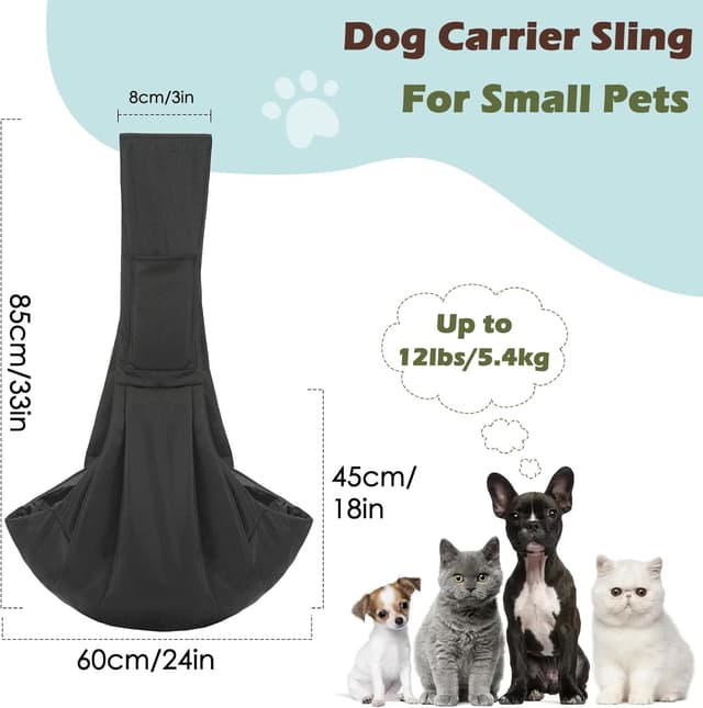 Detalle de Pawaboo Small Dog Sling Carrier 12 lb