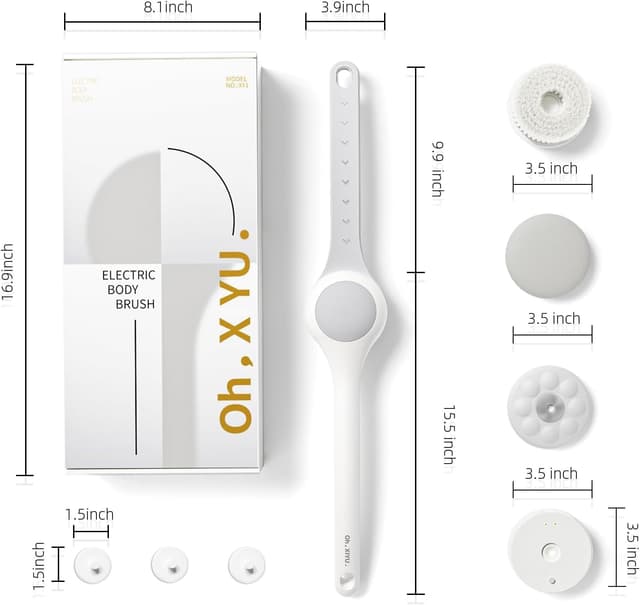 Thumbnail 6 de Oh,XIYU Electric Back Scrubber (3-in-1) – IPX7 waterproof rechargeable dry brush with lotion applicator