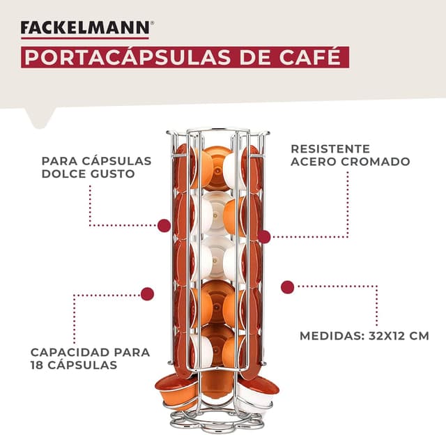 Detalle 2 de Fackelmann Dispensador Vertical para 18 Cápsulas Dolce Gusto