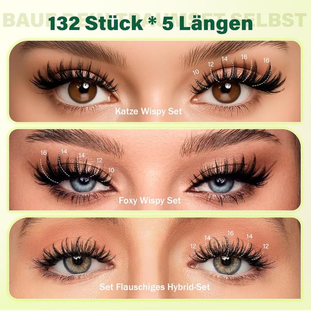 Detalle 2 de KEYYOU Wimpern Extensions Set D Curl 8–16 mm