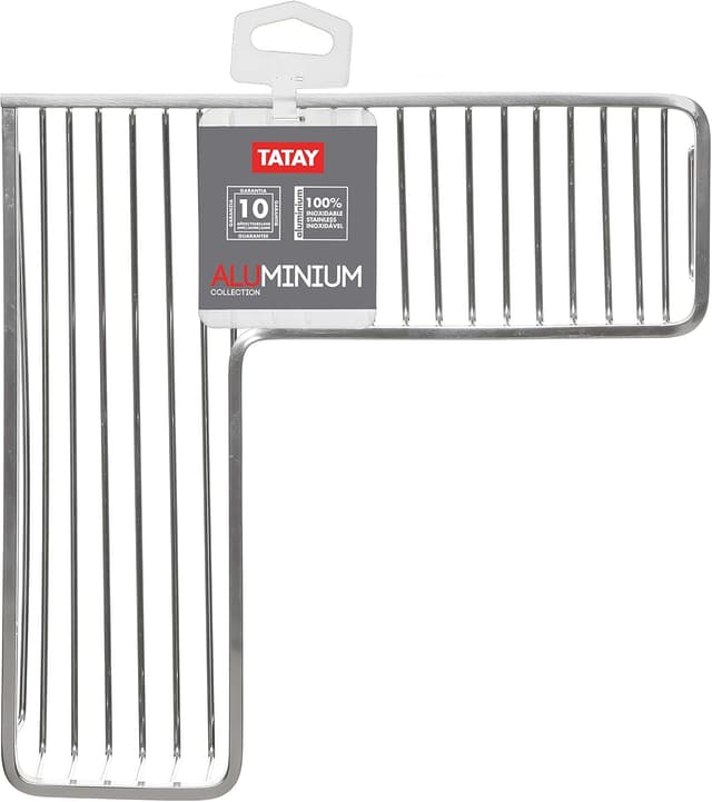 Detalle de TATAY Porta sapone per doccia angolare rettangolare in alluminio Aluminium (30x8,5x30 cm) con viti e compatibile Quick Fix