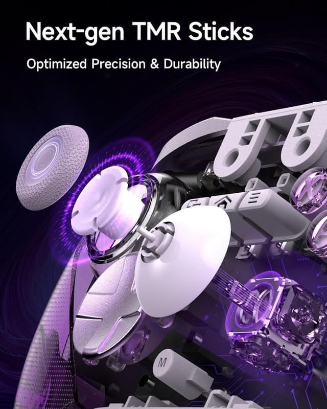 Detalle de EasySMX D10 PC-Controller mit Ladestation & RGB, TMR-Joysticks und 1000 Hz für PC/Switch/Handy