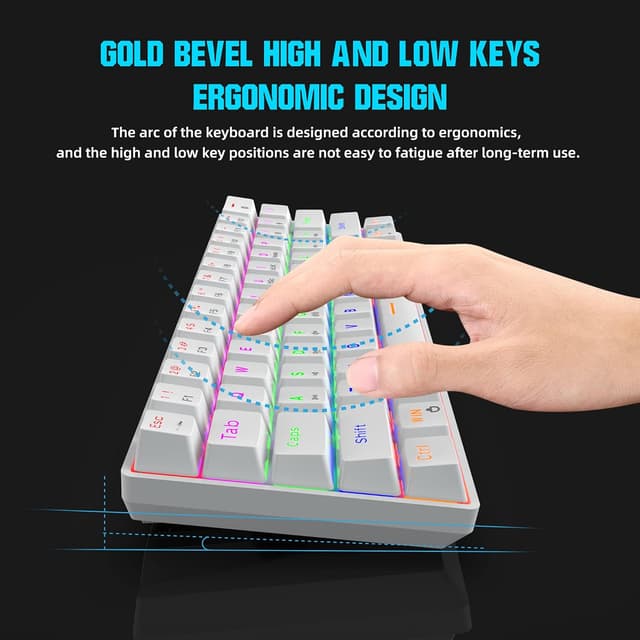 Detalle 1 de Snpurdiri 60% Gaming Tastatur mit 61 Tasten