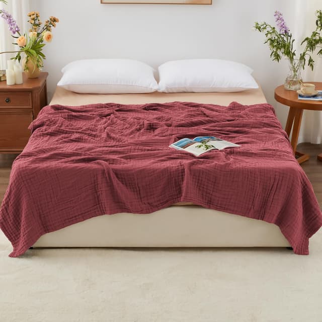 Detalle 2 de Love's Cabin Muslin Blanket 108"x90" king size