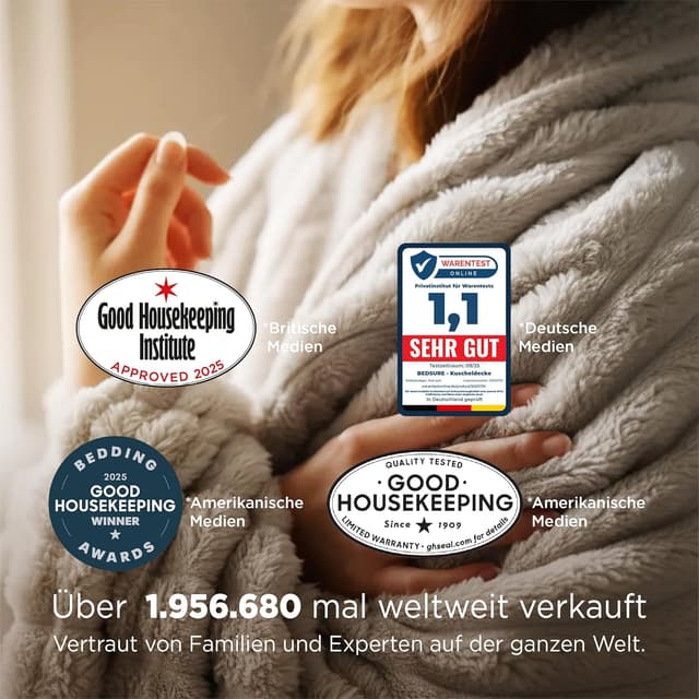 Detalle 2 de Bedsure kuscheldecke 220 x 240 cm