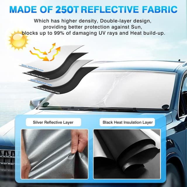 Detalle 2 de KUST Foldable Windshield Sun Shade Cover (for Honda Civic 2016–2021)