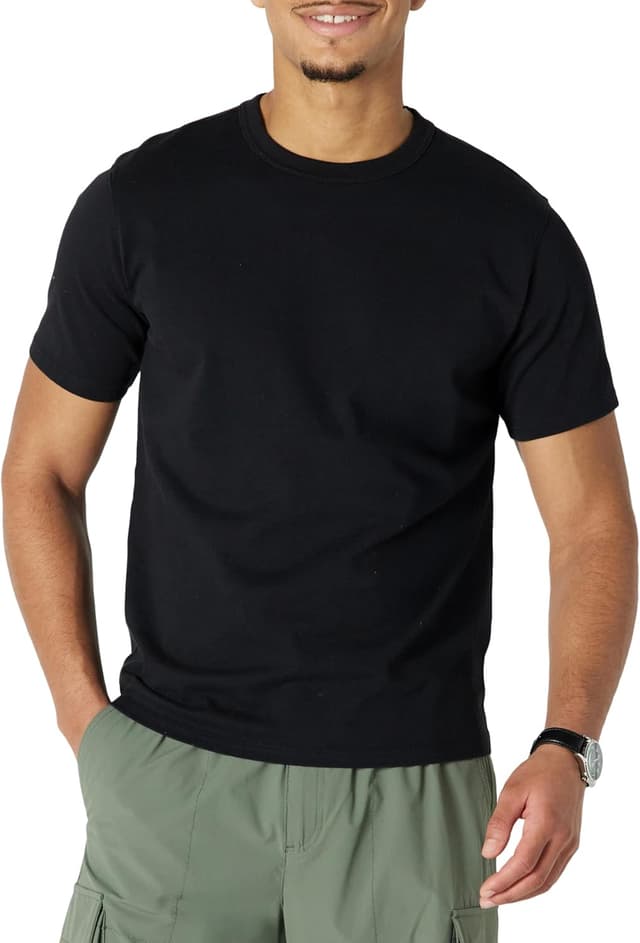 Detalle de Amazon Essentials Men’s Relaxed-Fit Heavyweight Cotton T-Shirt