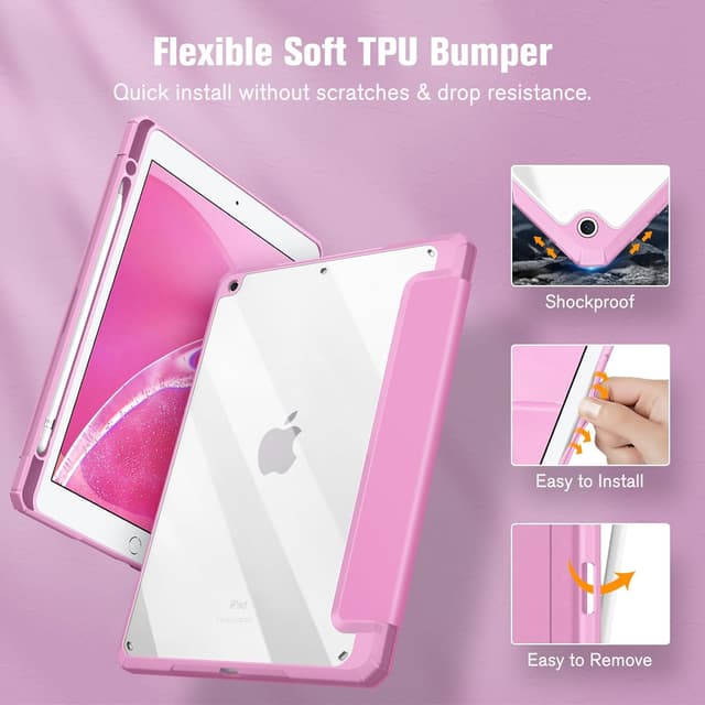 Thumbnail 5 de FINTIE Hybrid Case for iPad 10.2 inch, Lilac Pink