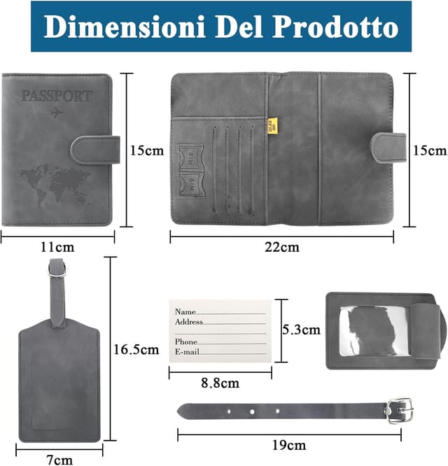 Thumbnail 5 de GADITIEK Porta Passaporto e Etichetta Valigia