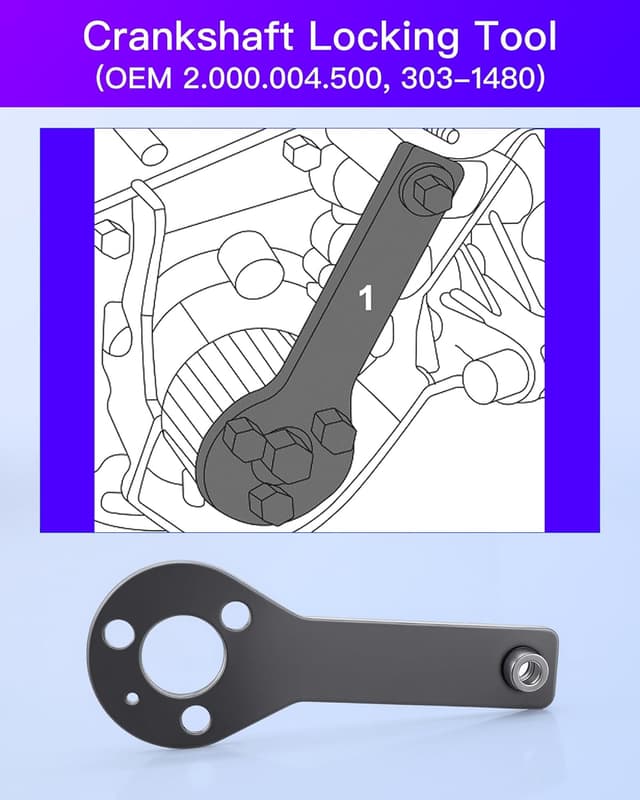 Detalle 2 de RUIZHI outil de courroie de distribution (support arbre à cames, tendeur et verrouillage) compatible Fiat 1.2/1.4 8V
