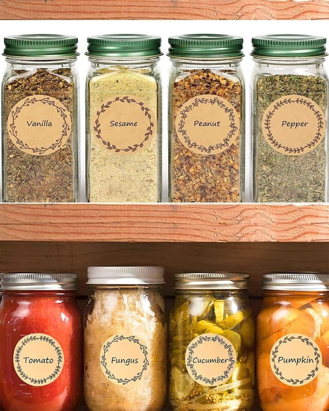 Detalle de Phomemo M110 runde Thermo-Etiketten (50 x 50 mm) für M110/M120/M200/M220/M221, khaki – 140 Etiketten pro Rolle