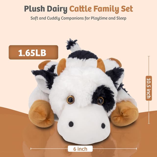 Detalle de Marysun Microwaveable Heated Cow Stuffed Animal – weighted plush heating pad gift