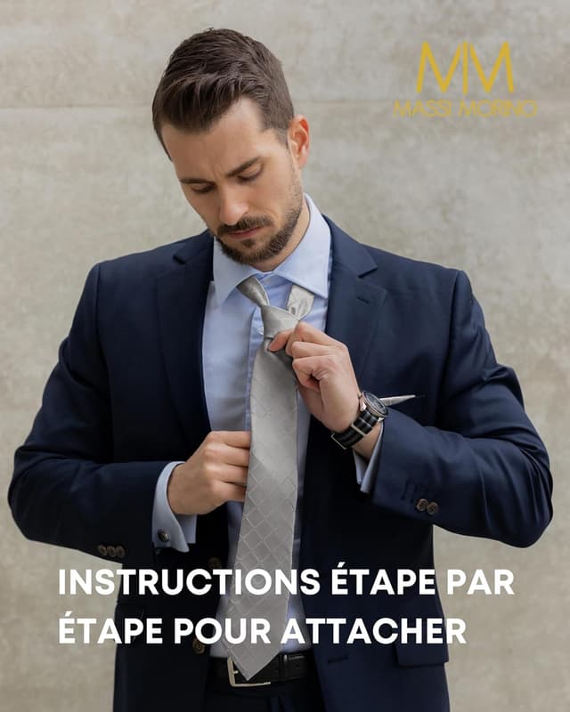 Detalle 2 de Massi Morino cravate homme 147 cm