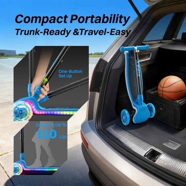 Thumbnail 5 de ZIFFY 3-Wheel Light-Up Scooter 110 lbs 🛴