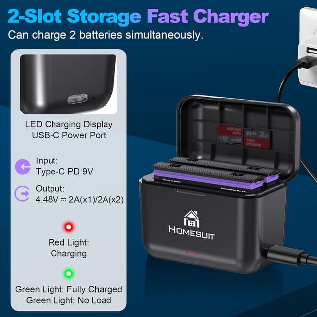 Detalle 1 de Homesuit Insta 360 X5 battery 2850mAh kit