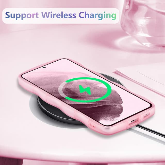 Detalle de ZTOFERA Curly Wave Glitter Rainbow Star TPU Case for Samsung Galaxy S22 5G (6.1-inch)